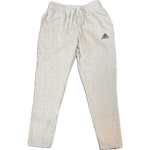 Mens Gray Joggers Adidas Size Large Heather Gray Jersey Light Weight